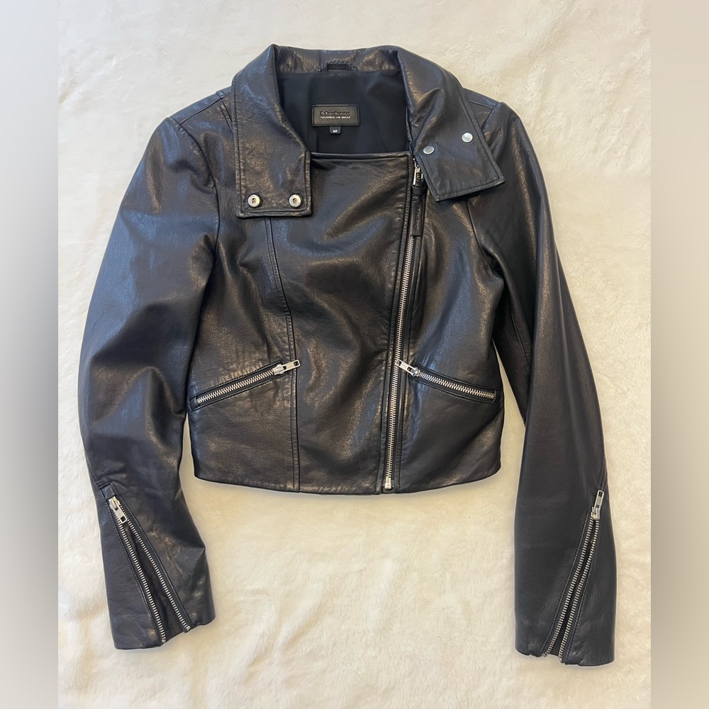 Mackage Exclusively for Aritzia Black Lamb Leather Moto Biker Jacket S